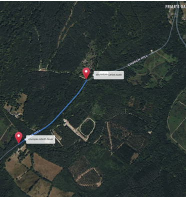 12/03 – patching from approx.. what 3 words showdown.arise.sues to Church Hill Car Park – working South to North