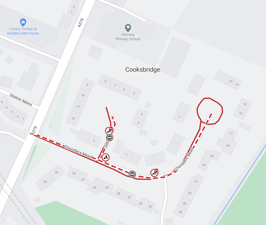 Map of works area