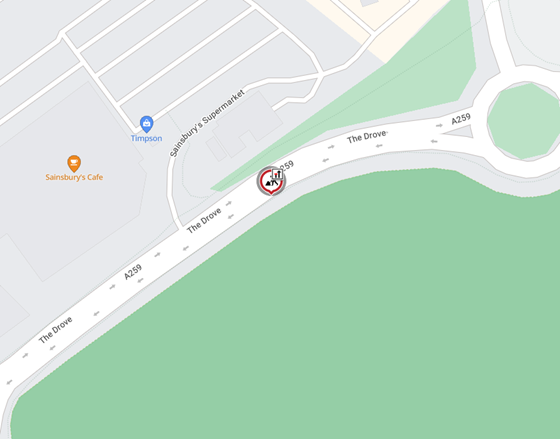 Map showing location of works area