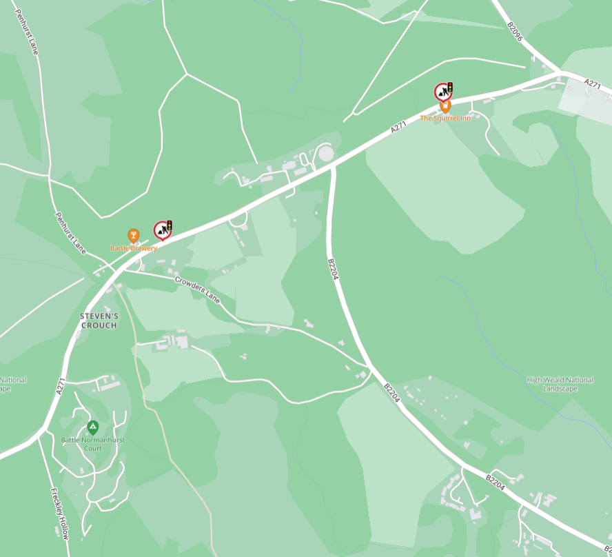 Map showing location of works area