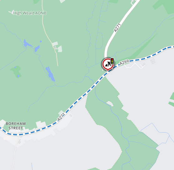 Map showing location of works area