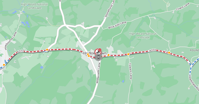 Map showing location of work area