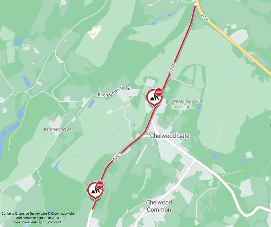 Map of works area