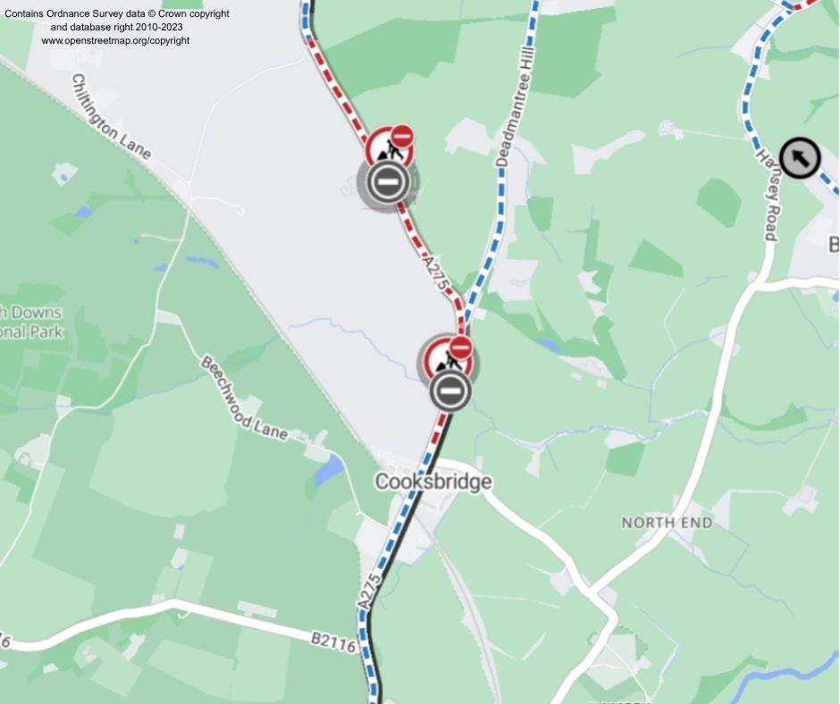 Map of works area