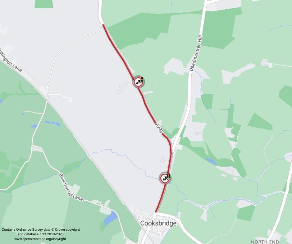 Map of works area