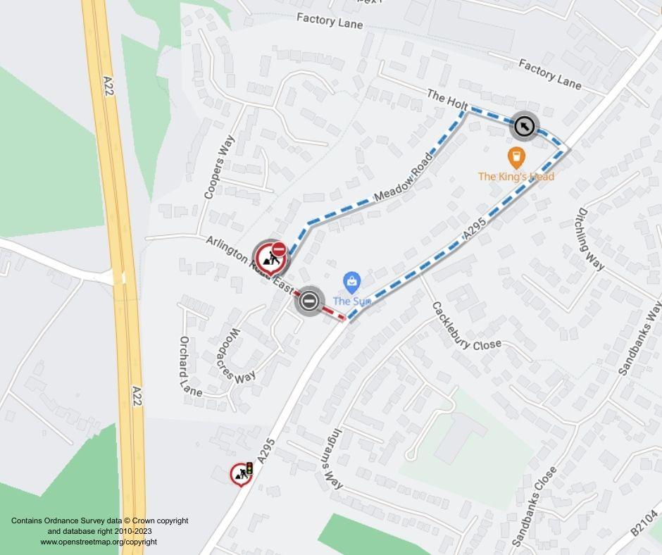 Map of works area and diversion route