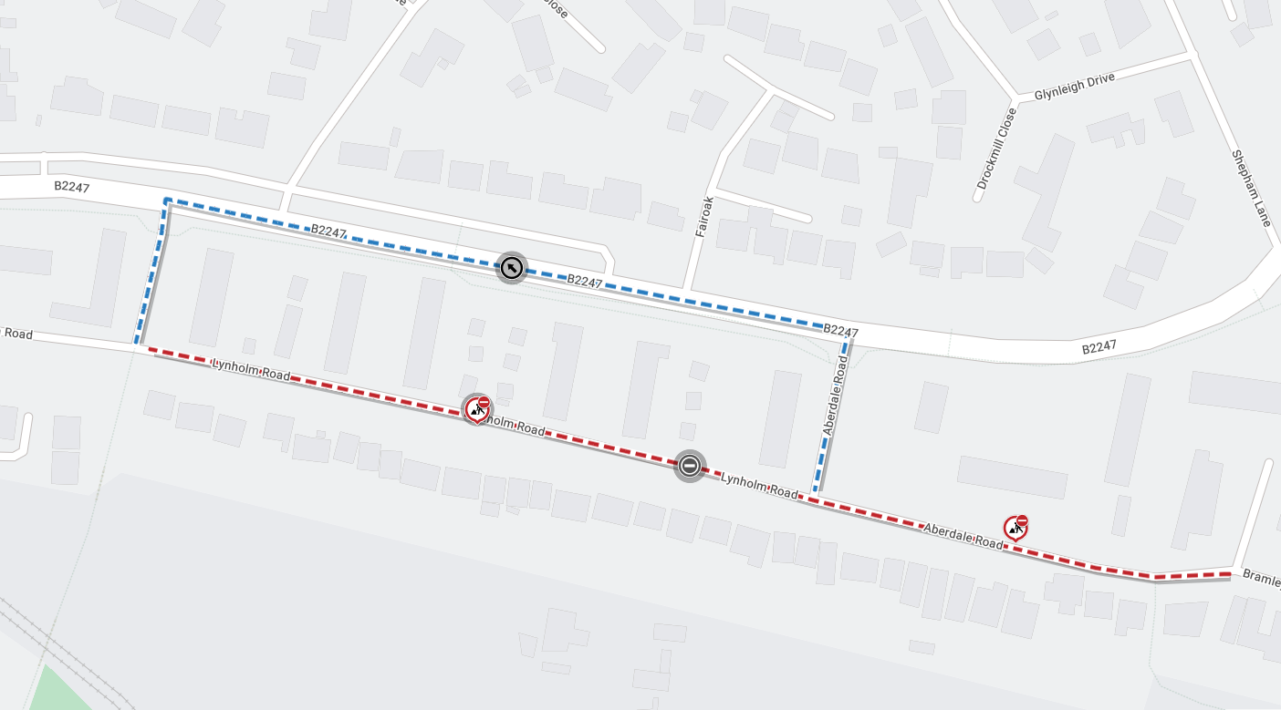 Map of works area and diversion route