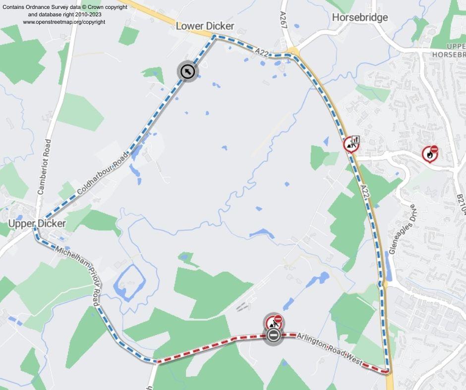 Map of works area and diversion route