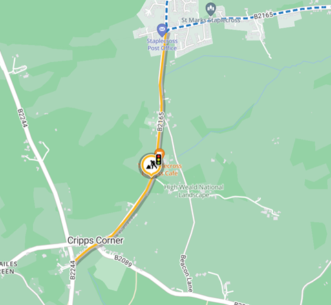 Map showing location of works area