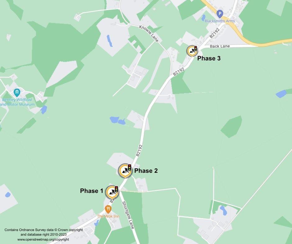 Map of works area- Phases 1, 2 & 3