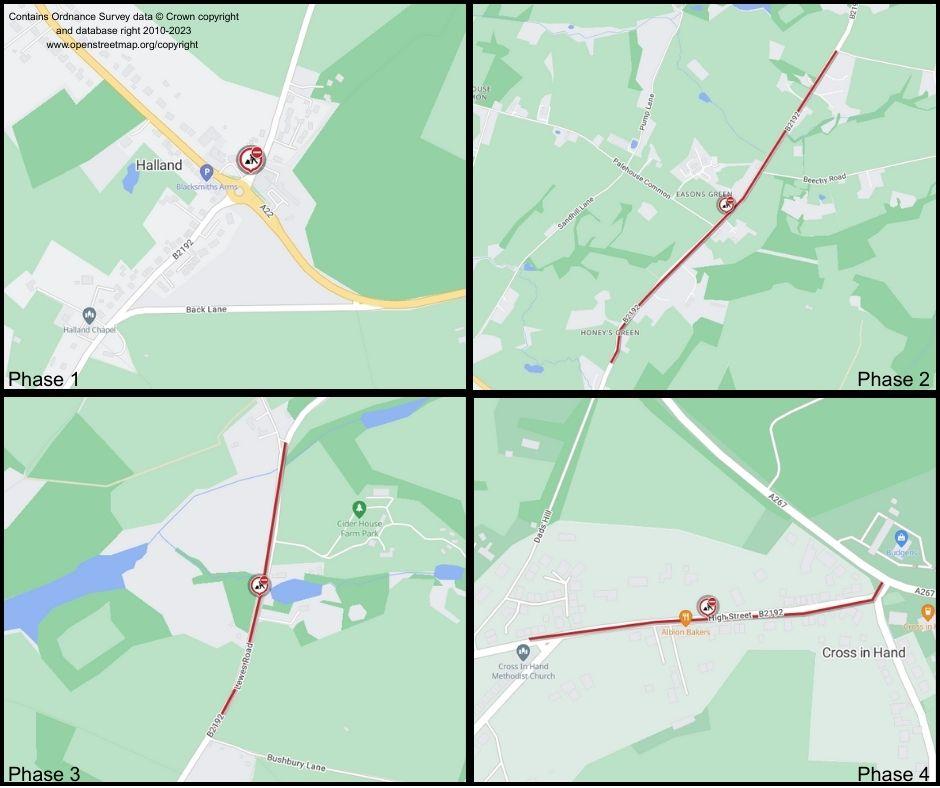 Maps of works areas