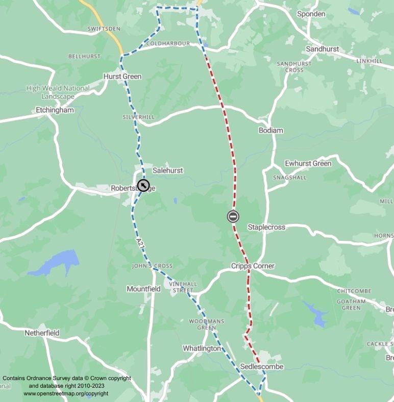 Map of works area and diversion route