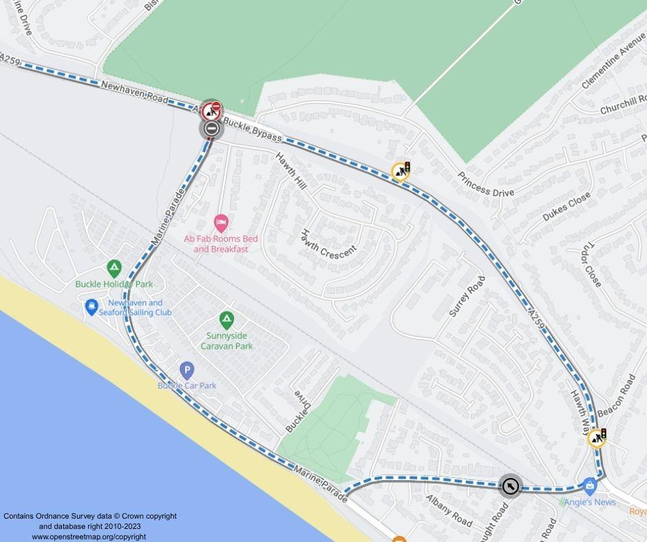 Map of works area and diversion route