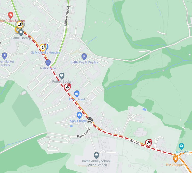 Map of works area