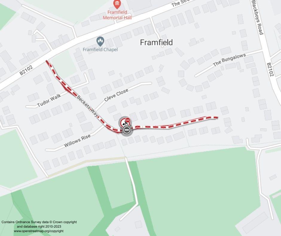 Map of works area