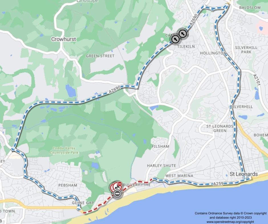 Map of works area and diversion route
