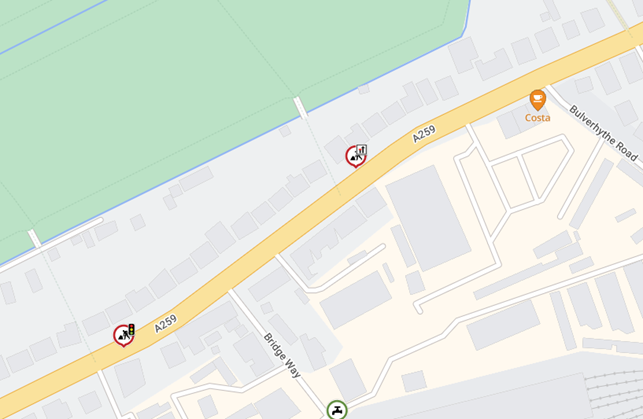 Map showing location of works area