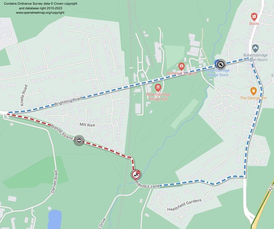 Map of works area and diversion route