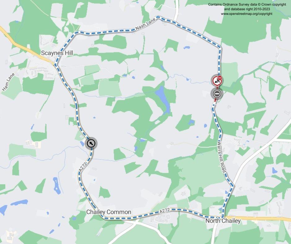Map of works area and diversion route