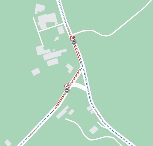 Map of works area and diversion route