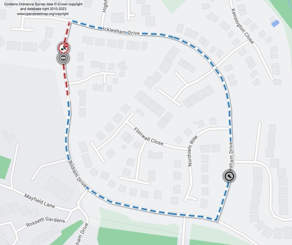 Map of works area and diversion route