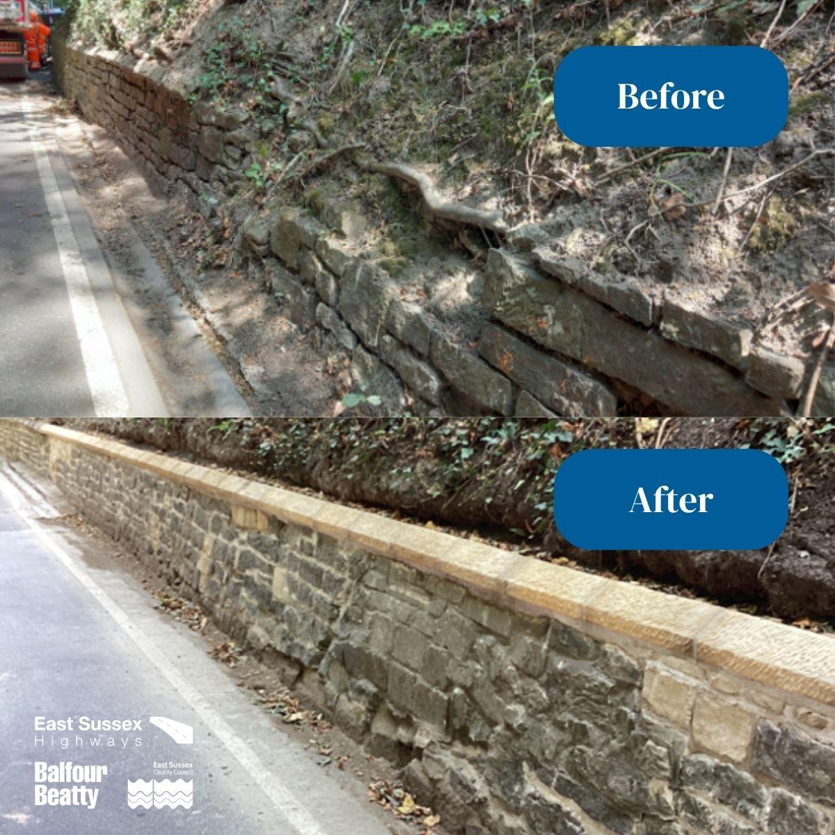 A before and after of the repairs