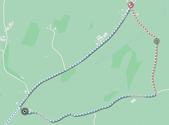 Map of works area and diversion route


