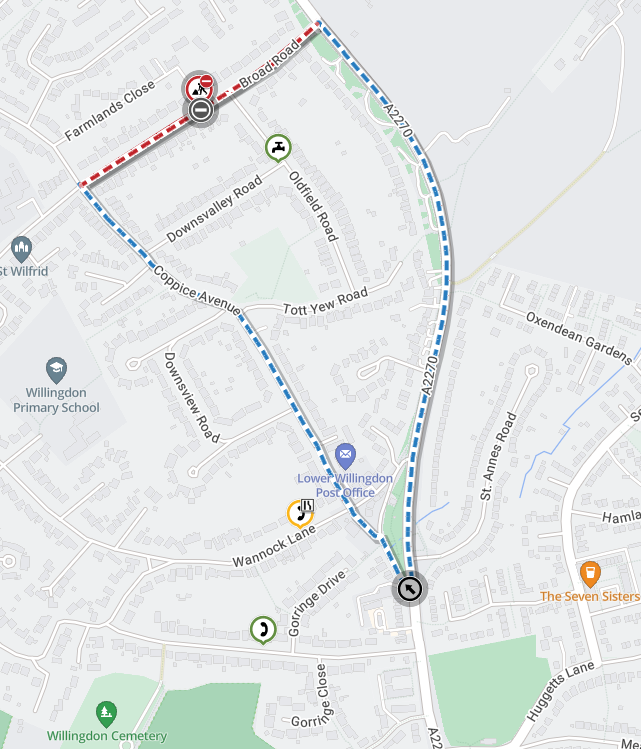 Map of works area and diversion route