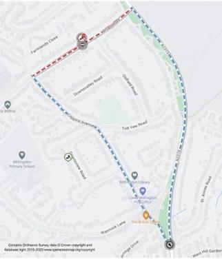 Map of works area and diversion route
