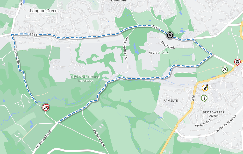 Map showing location of works area and diversion route