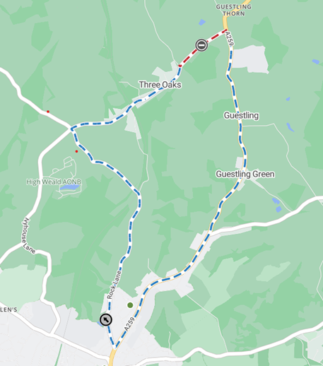 Map showing location of works area