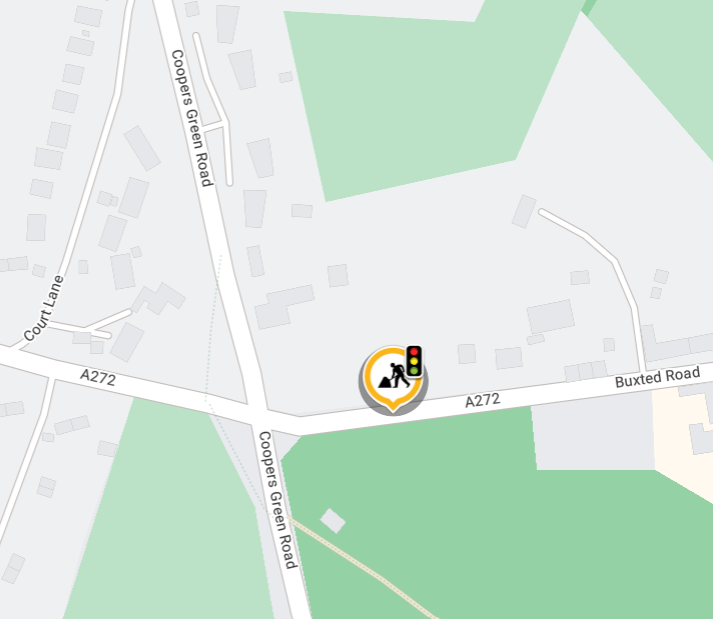 Map showing location of works area