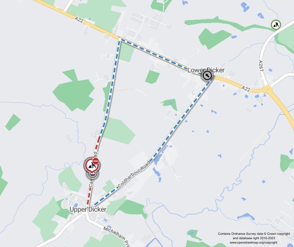 Map of works area and diversion route