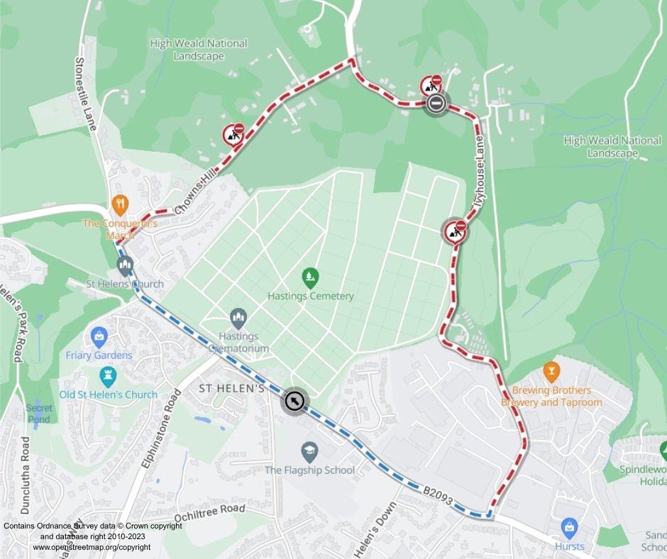 Map of works area and diversion route