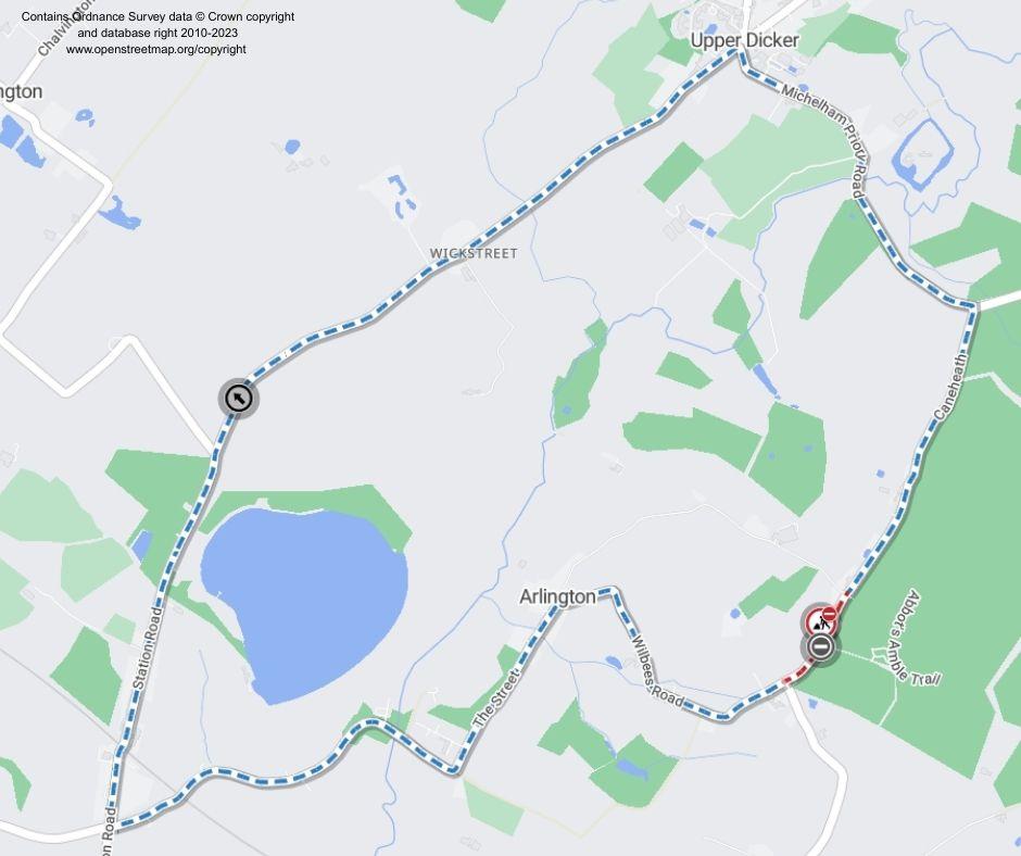 Map of works area and diversion route