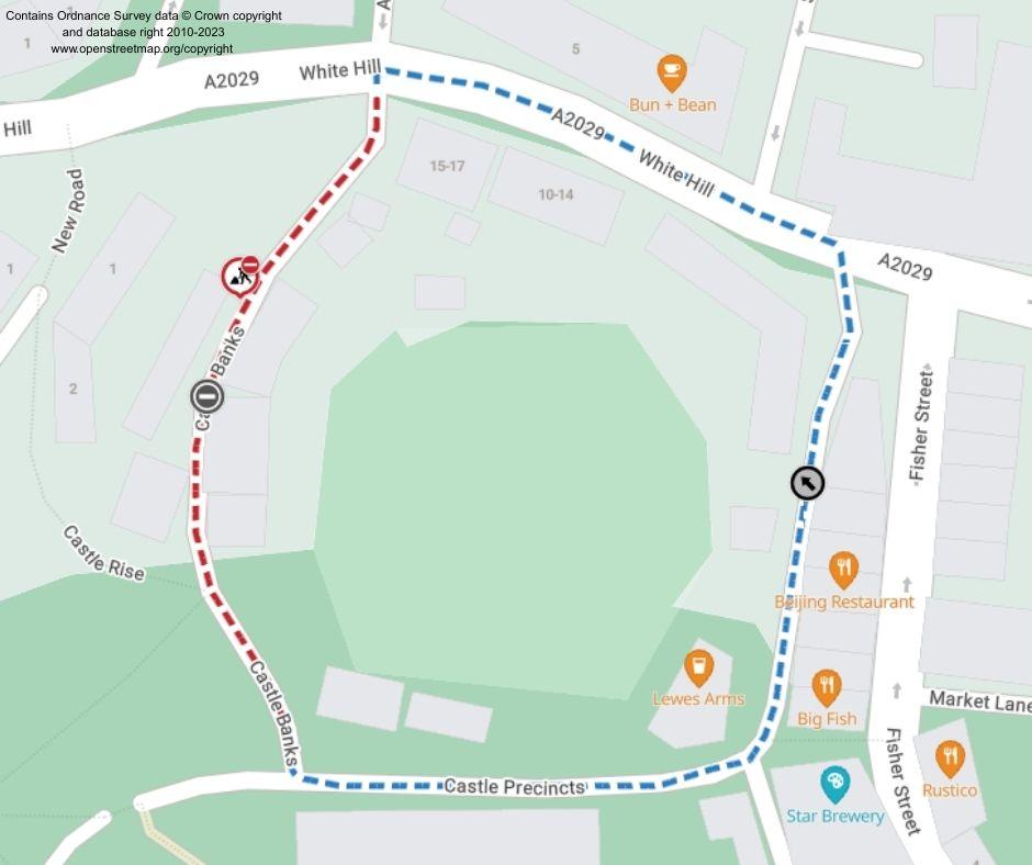 Map of works area and diversion route