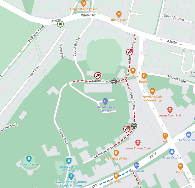 Map showing extent of works area