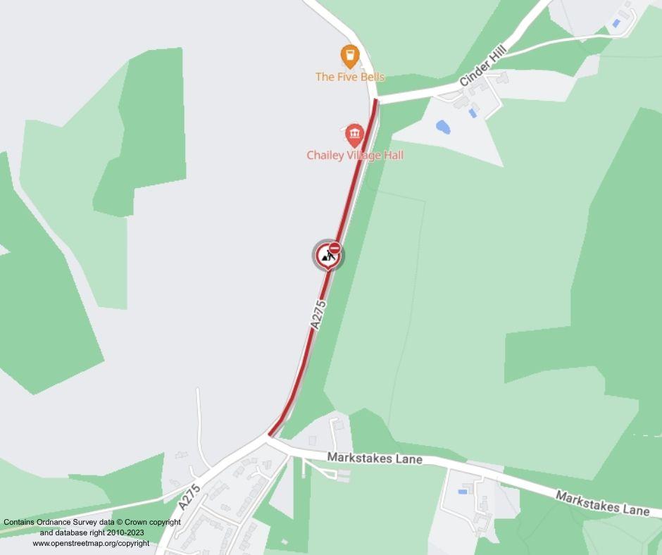 Map of works area