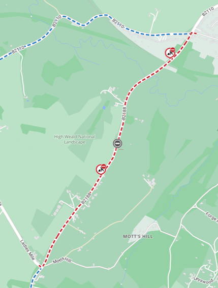 Map showing location of works area