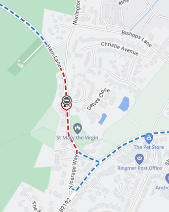 Map showing extent of works area