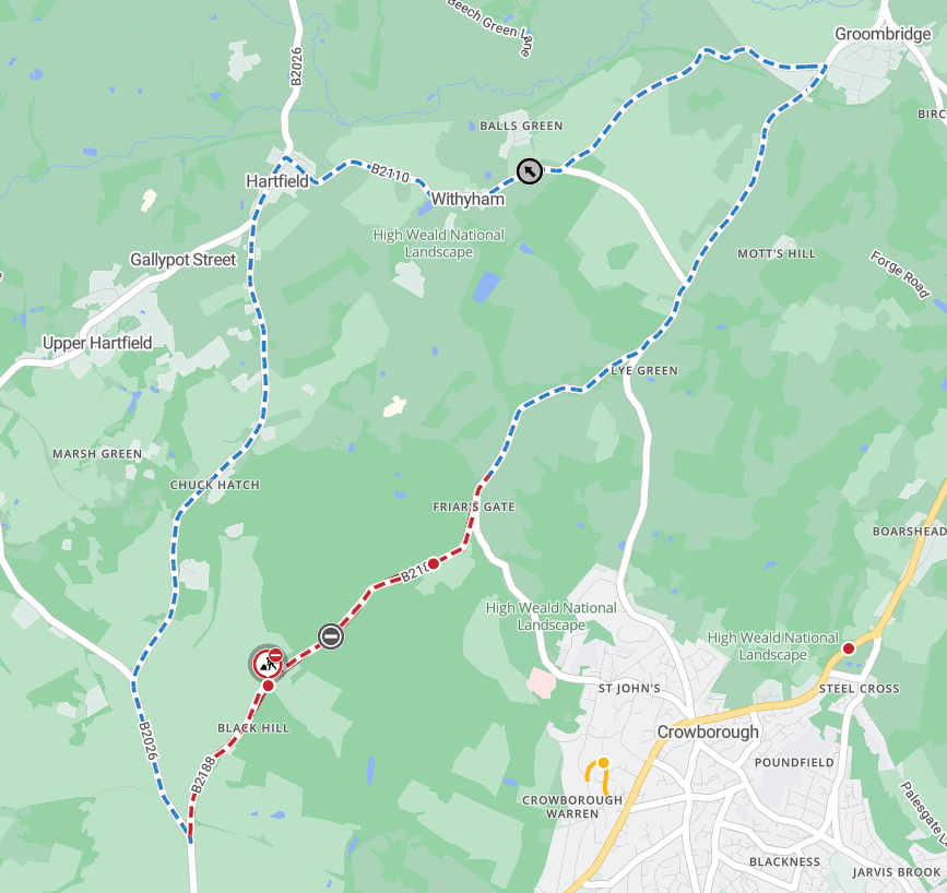 Map of works area and diversion route