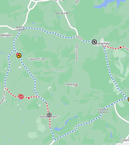Map showing location of works area