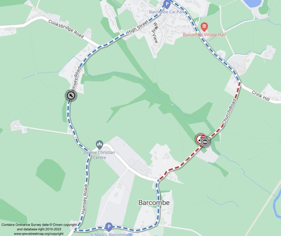 Map of works area and diversion route