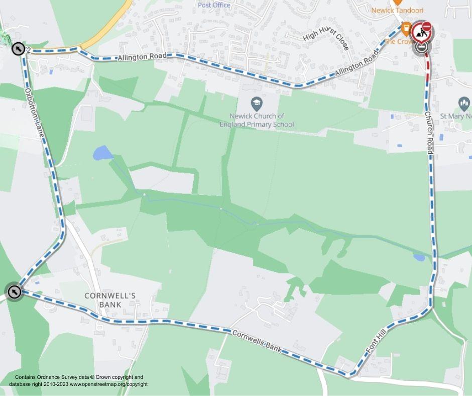 Map of works area and diversion route