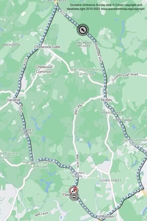 Map of works area and diversion route