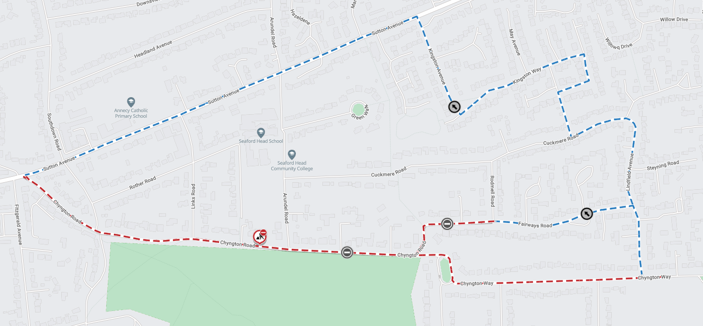 Map of works area and diversion route