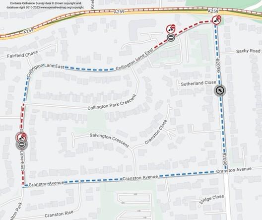 Map of works area and diversion route
