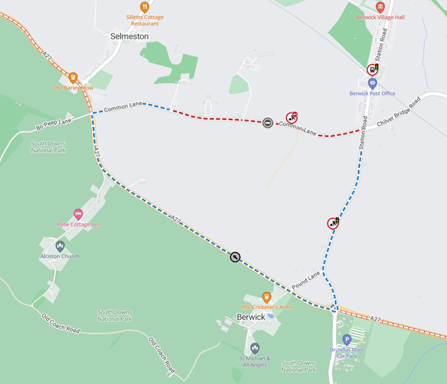 Map showing location of works area
