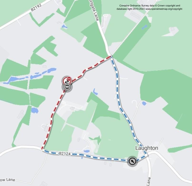 Map of works area and diversion route