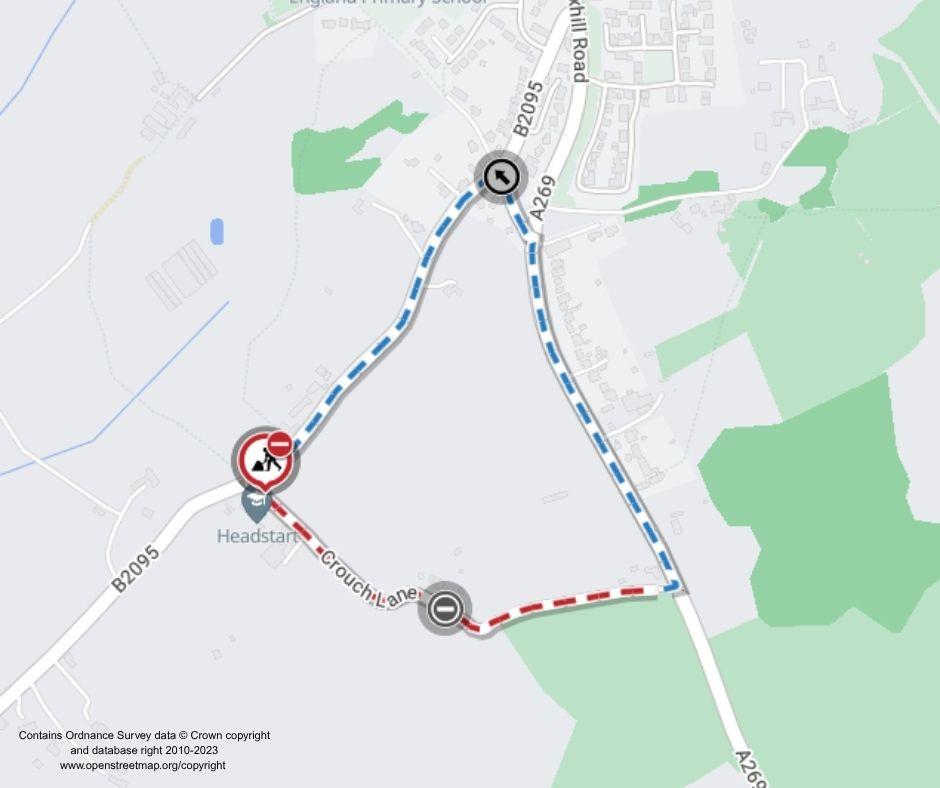 Map of works area and diversion route